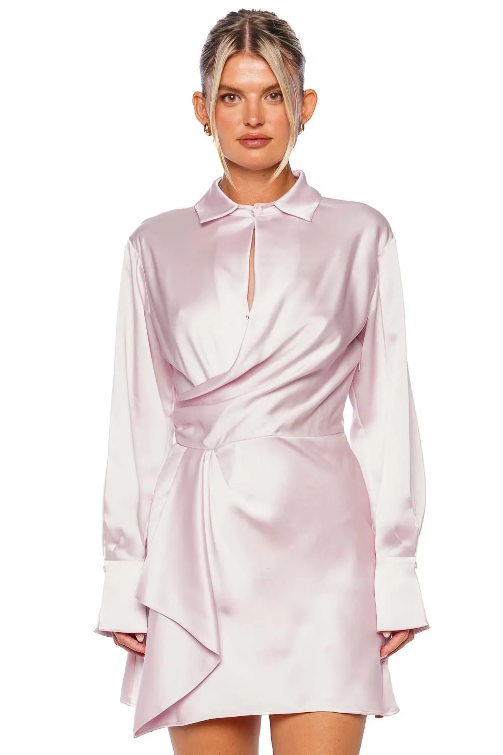 Talit Ballet Pink Draped Mini Dress