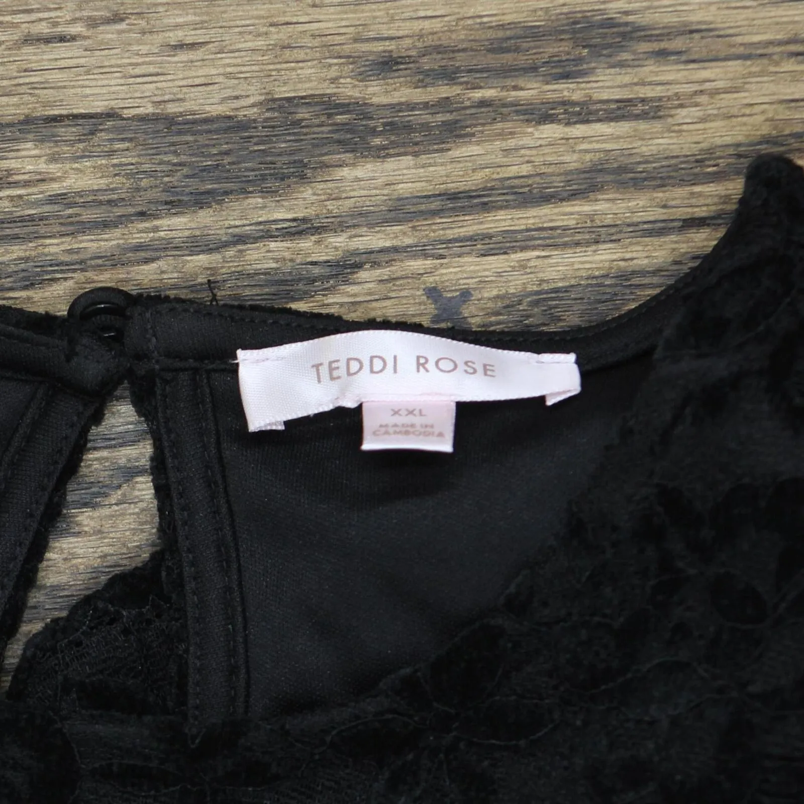 Teddi Rose Womens Lacy Lined Keyhole Top 1753860 Black 2XL