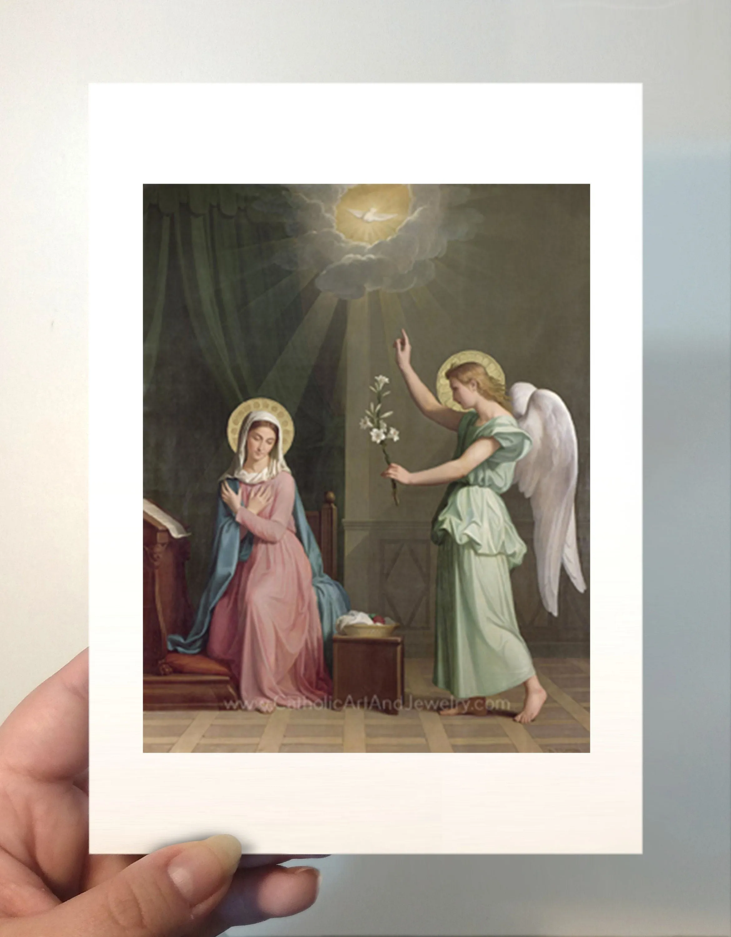 The Annunciation – 3 Sizes – Victorian Art – Auguste Pichon – Catholic Art Print – Archival Quality – St Mary – Angel Gabriel