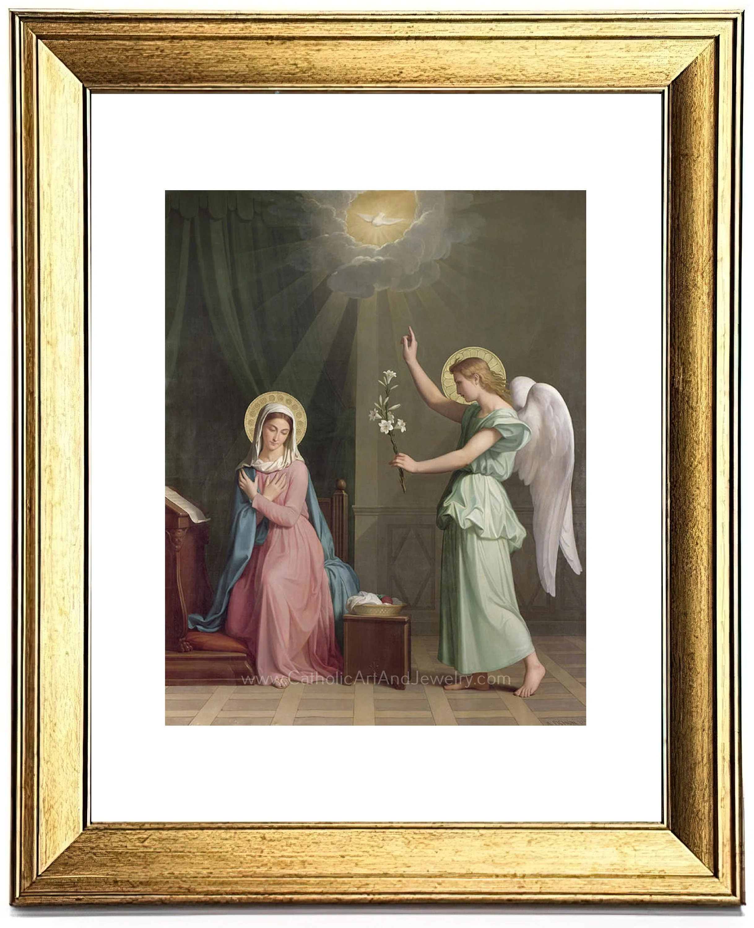 The Annunciation – 3 Sizes – Victorian Art – Auguste Pichon – Catholic Art Print – Archival Quality – St Mary – Angel Gabriel