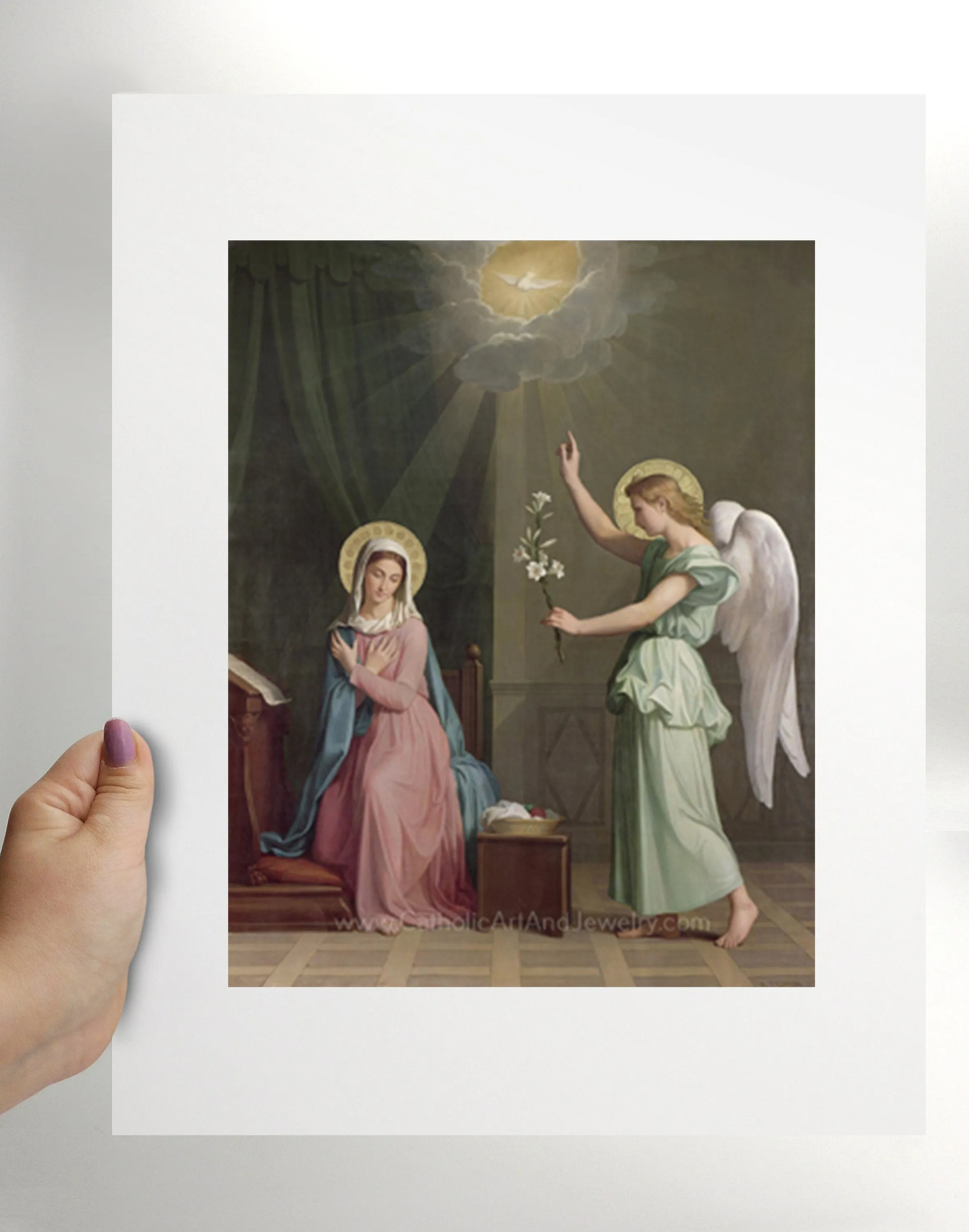 The Annunciation – 3 Sizes – Victorian Art – Auguste Pichon – Catholic Art Print – Archival Quality – St Mary – Angel Gabriel