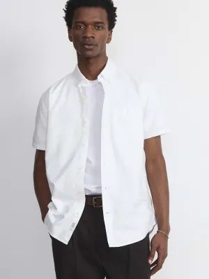The Jasper Short Sleeve Oxford Shirt in White