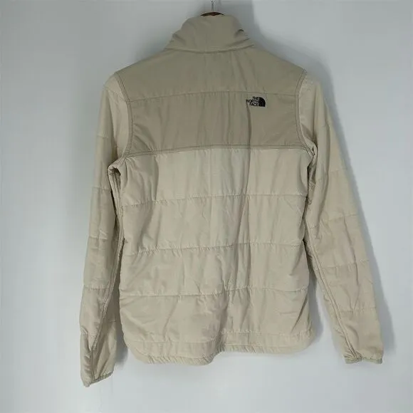 The North Face Mountain Quilted Half Zip Pullover Sweatshirt Beige Size S