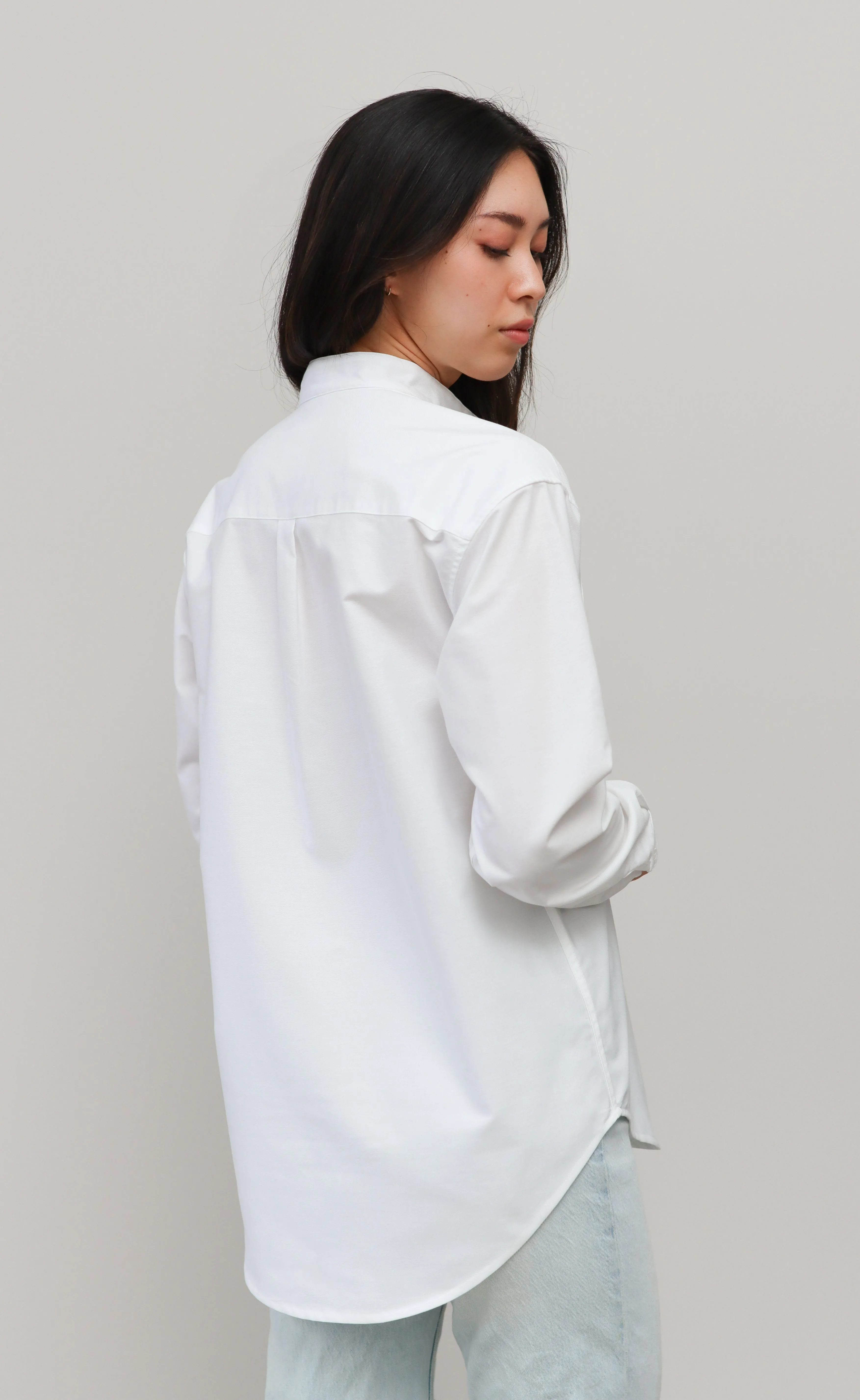 The Tailor - Wayward Fit Tunic - White Cotton Oxford