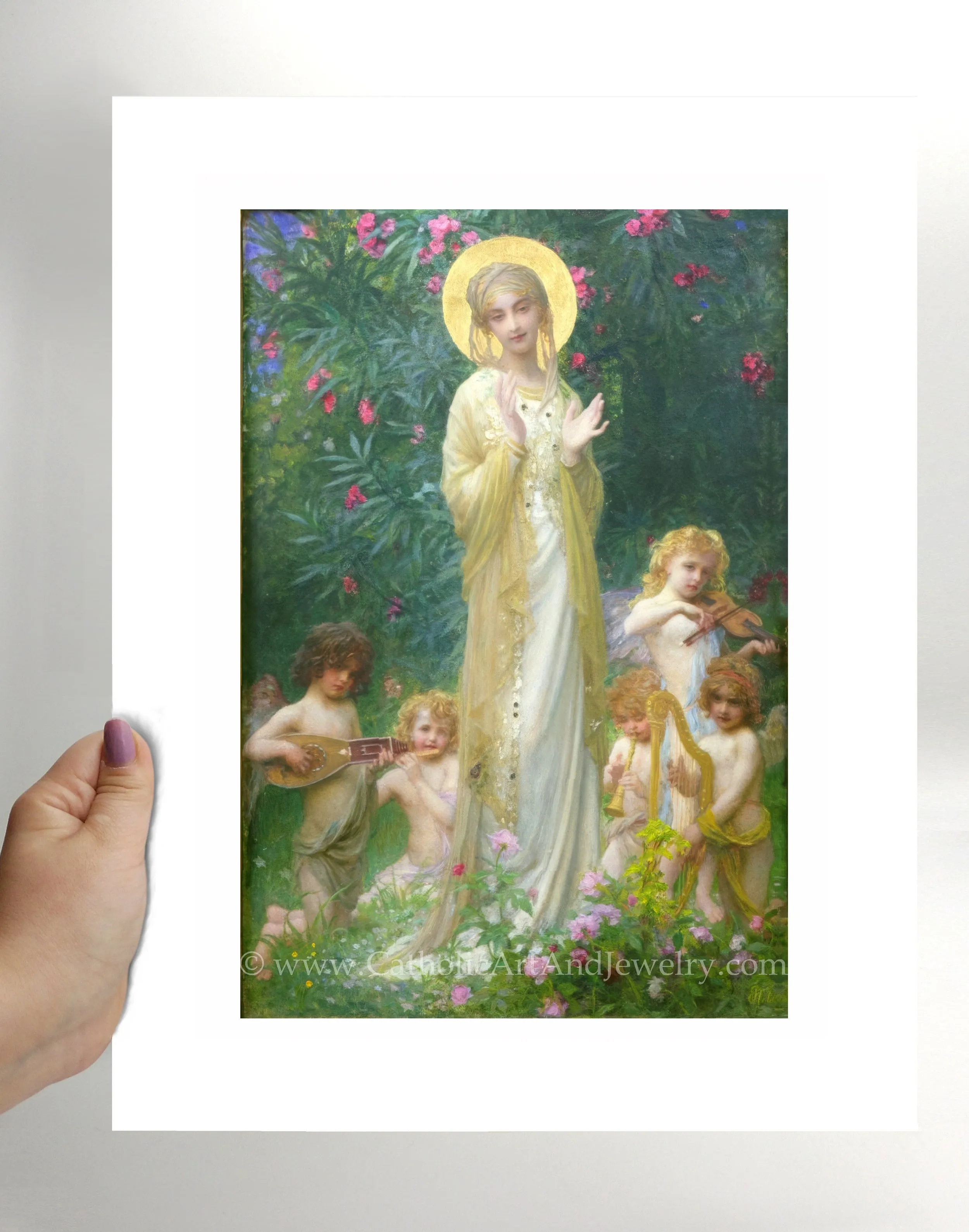 The Virgin in Paradise – Ernest Hebert – Beautiful Catholic Art Print – Archival Quality – Catholic Gift