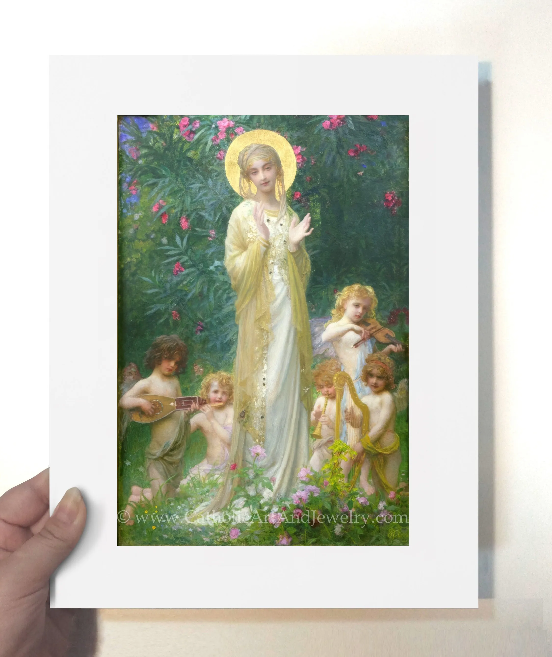The Virgin in Paradise – Ernest Hebert – Beautiful Catholic Art Print – Archival Quality – Catholic Gift