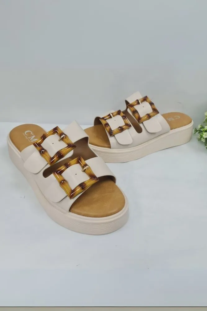 Two Strap Buckle Slipper
