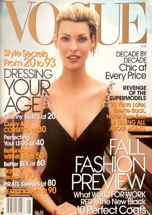 VOGUE Magazine US August 2006 LINDA EVANGELISTA Christy Turlington ANGELA LINDVALL