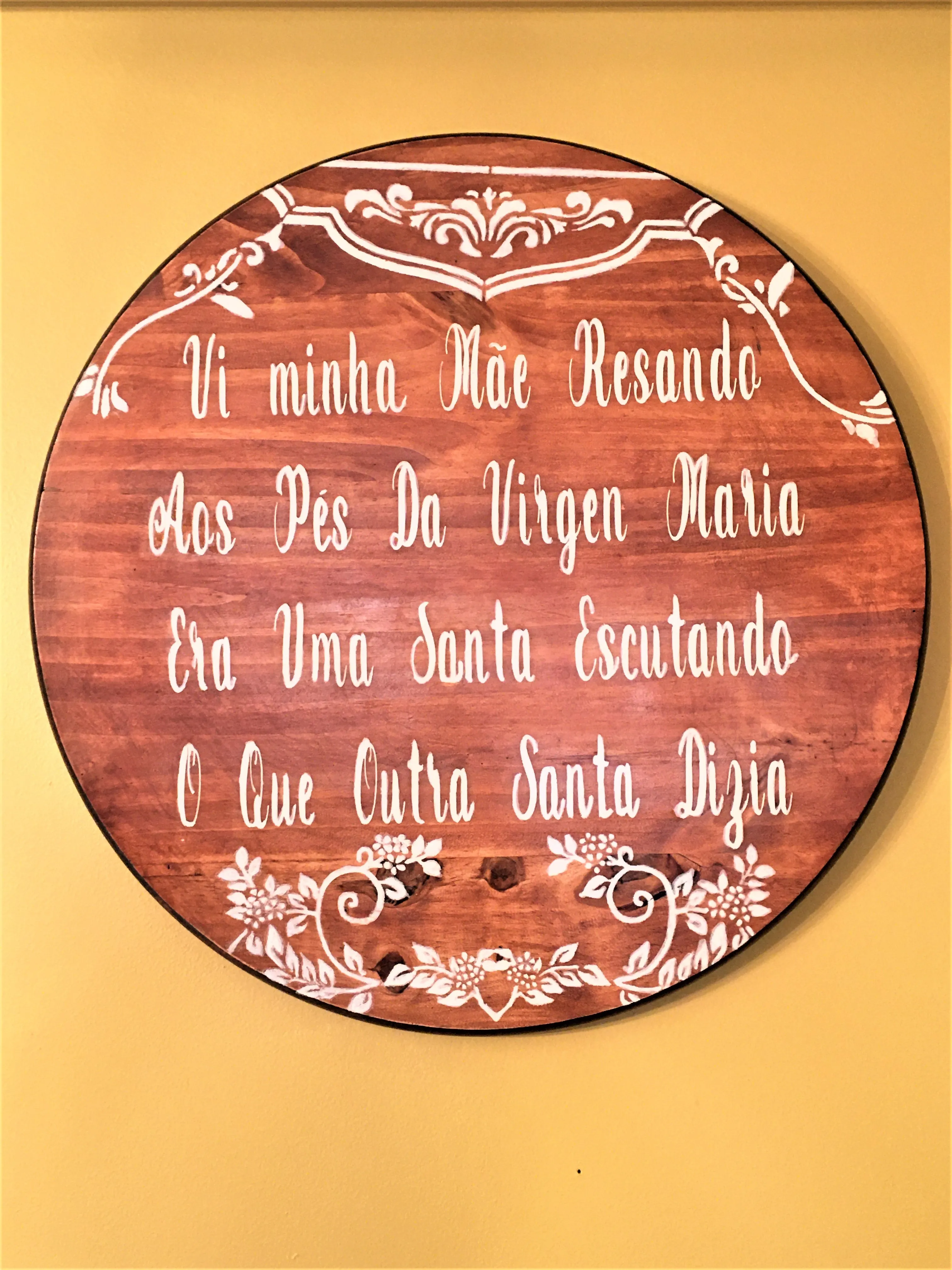 Wall Art Décor-  Wall Hangings- Wood Sign  In Portuguese-English 18"