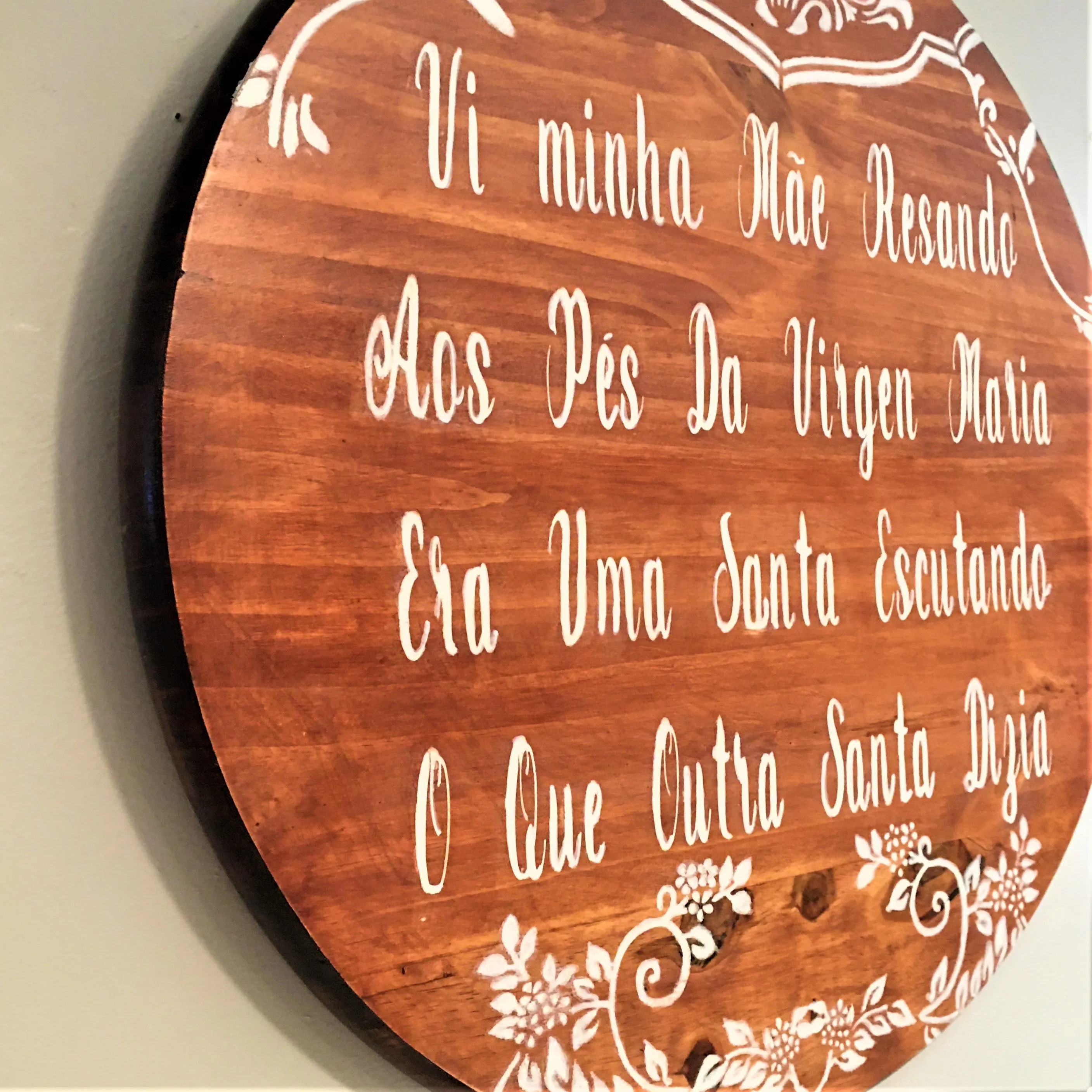 Wall Art Décor-  Wall Hangings- Wood Sign  In Portuguese-English 18"