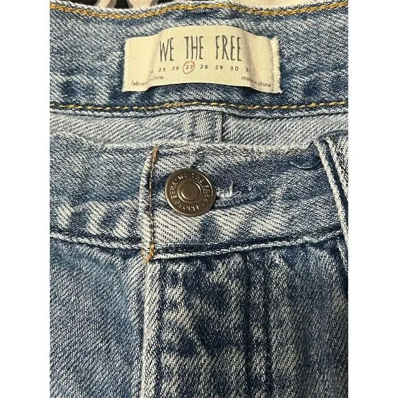 We The Free Women's Distressed Button Fly Cut Off Jean Shorts Size 27