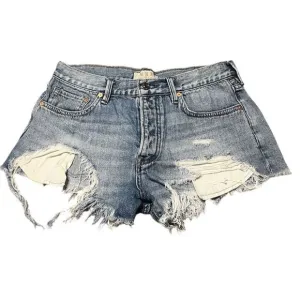 We The Free Women's Distressed Button Fly Cut Off Jean Shorts Size 27