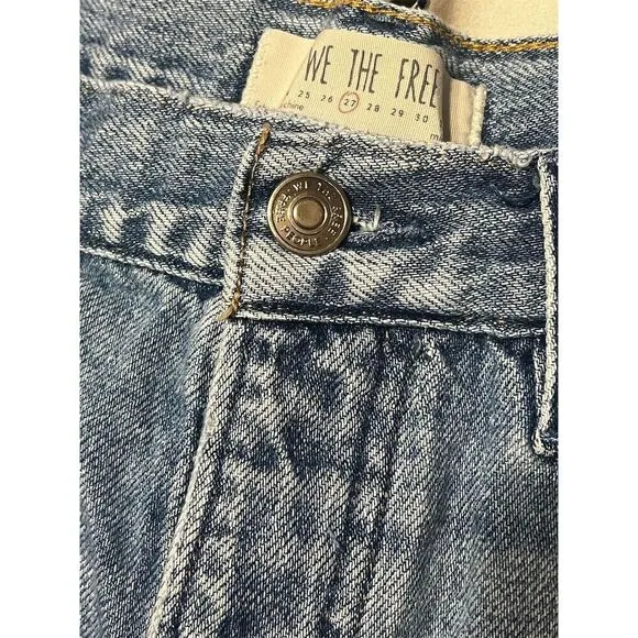 We The Free Women's Distressed Button Fly Cut Off Jean Shorts Size 27