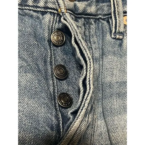 We The Free Women's Distressed Button Fly Cut Off Jean Shorts Size 27