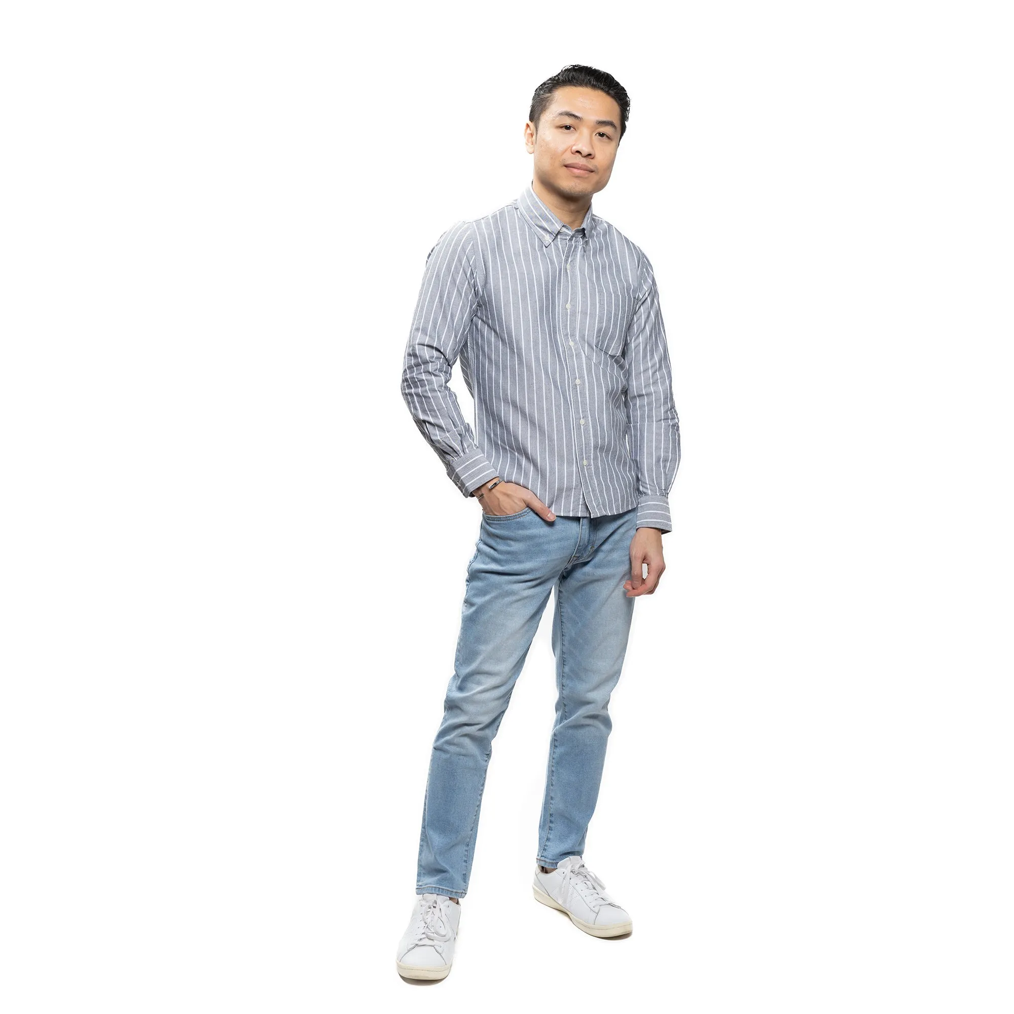 Weekend Oxford Slim Fit - Grey Stripe