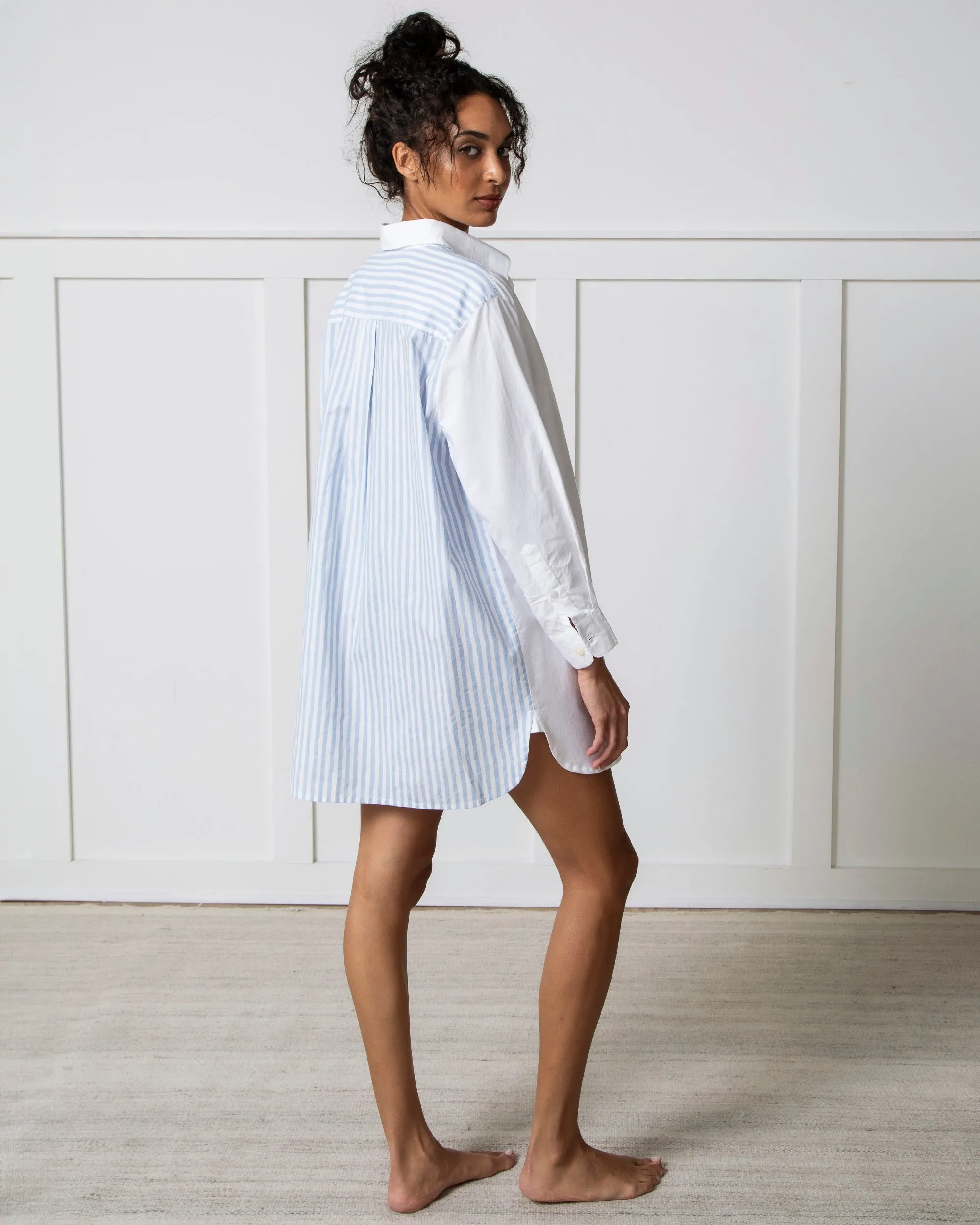Weekend Stripes - Everyday Button Down - Blue Skies