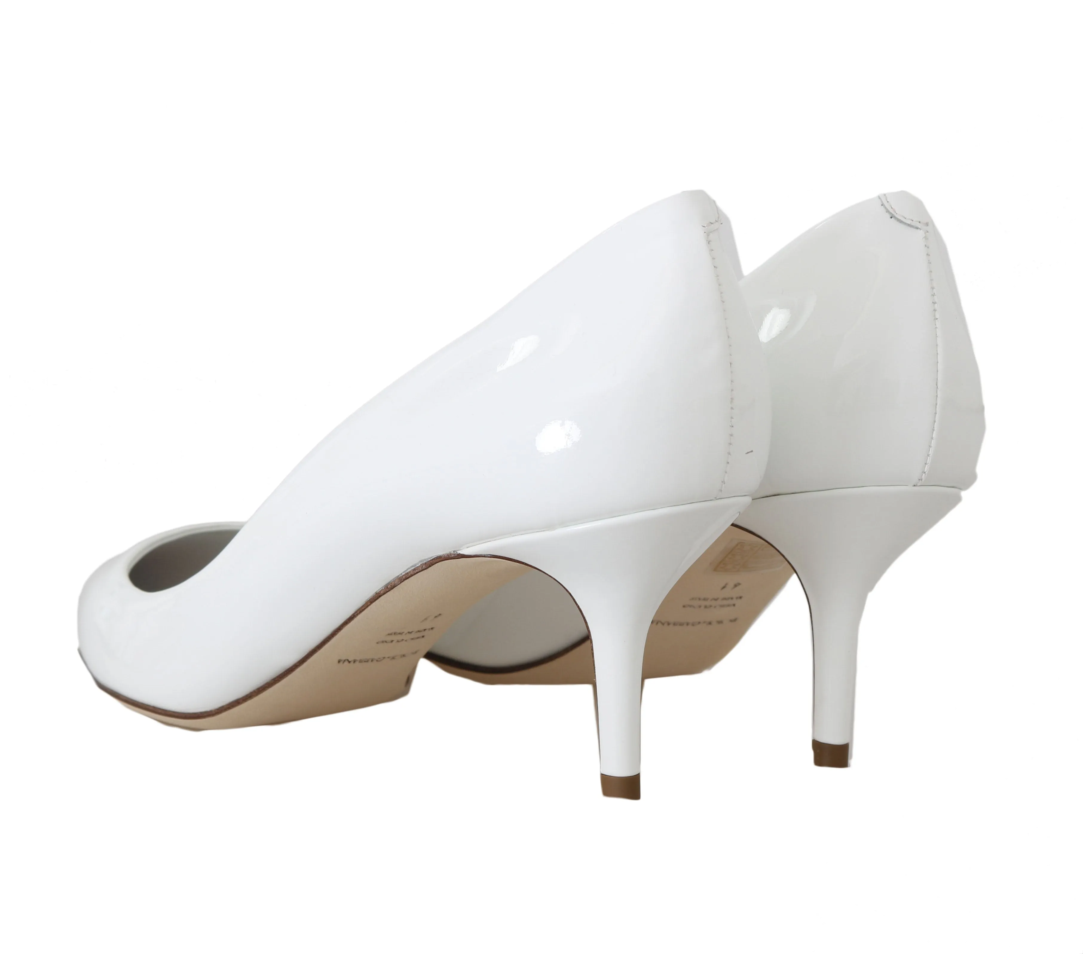White Bellucci Leather Classic Pumps