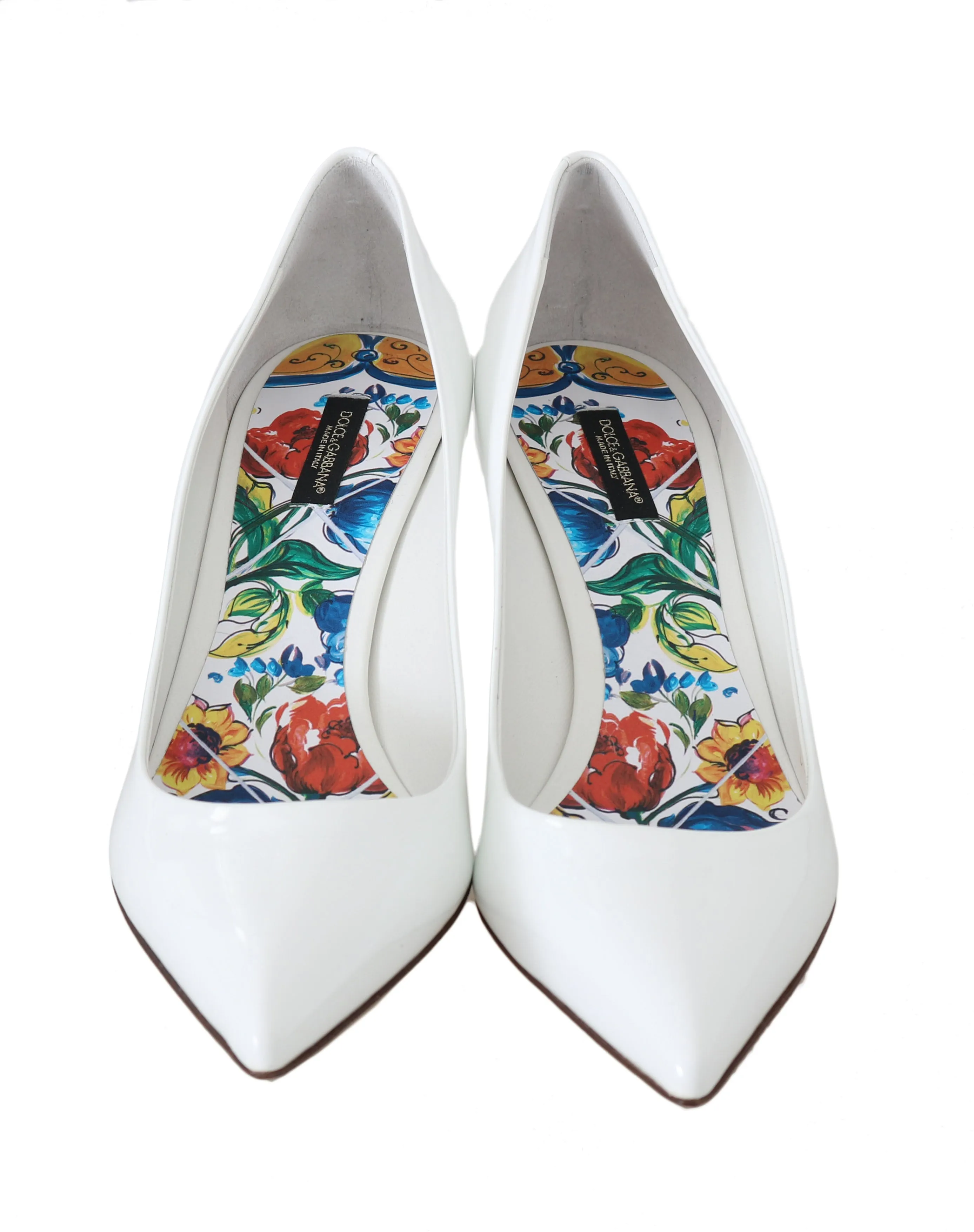 White Bellucci Leather Classic Pumps