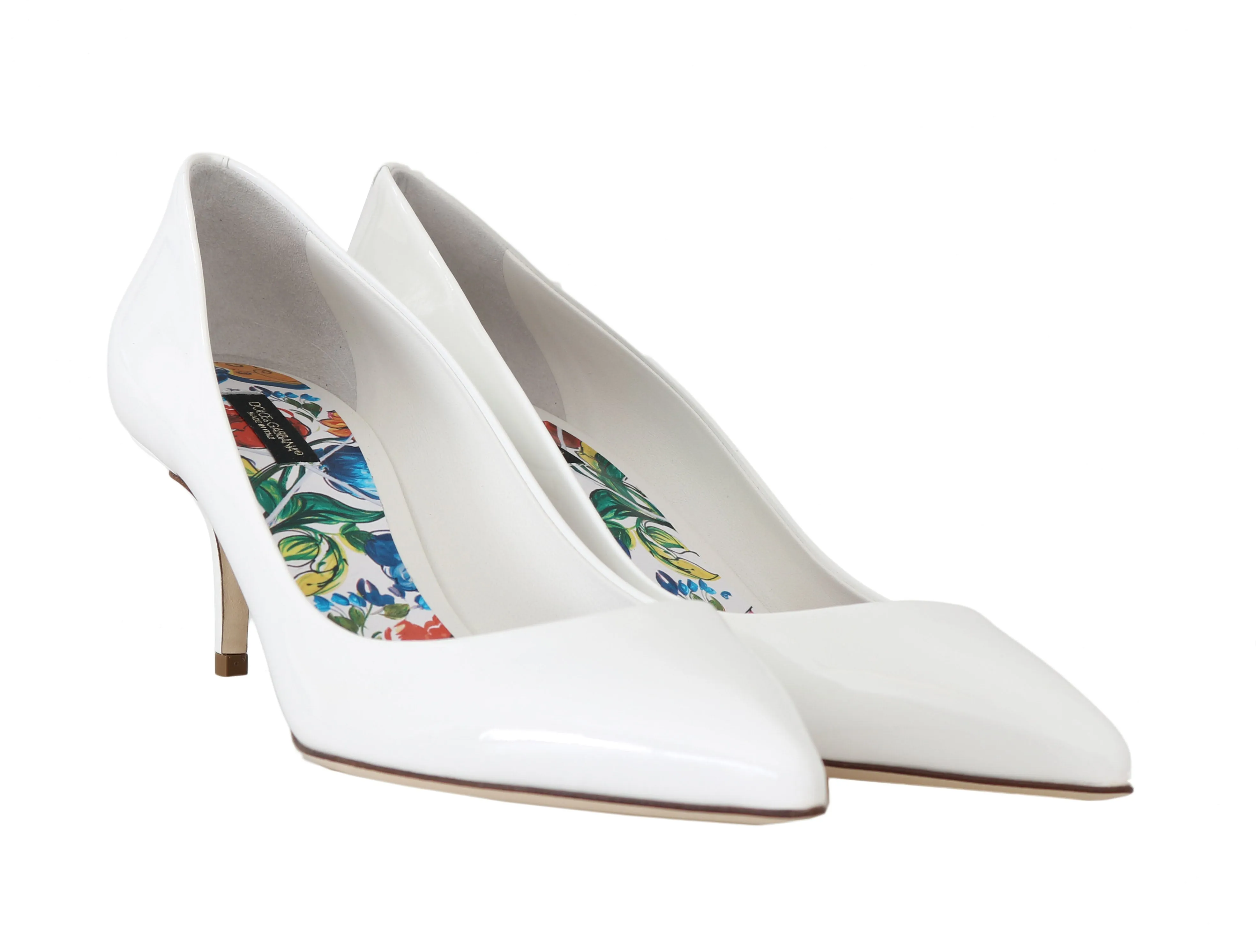 White Bellucci Leather Classic Pumps