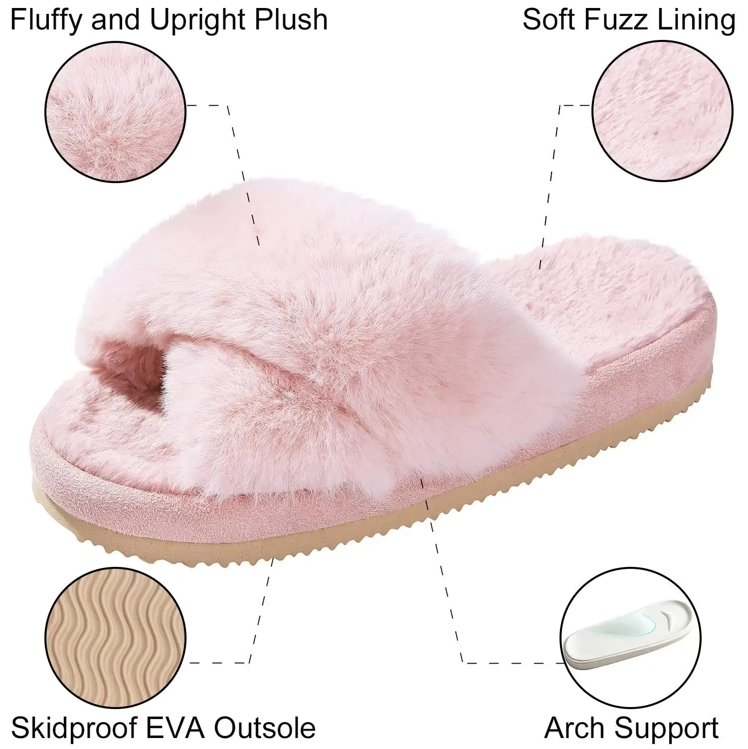 Winter Casual Fluffy Soft Warm Slippers