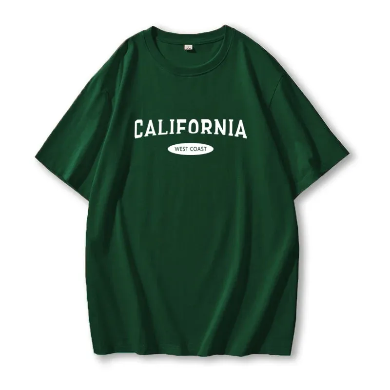 Women Simple Letter Print Cotton T-shirts