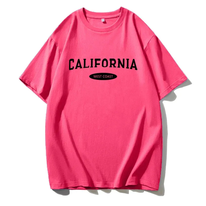 Women Simple Letter Print Cotton T-shirts