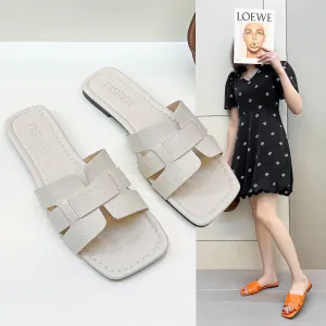 Women's Casual Double Button Cork Slippers