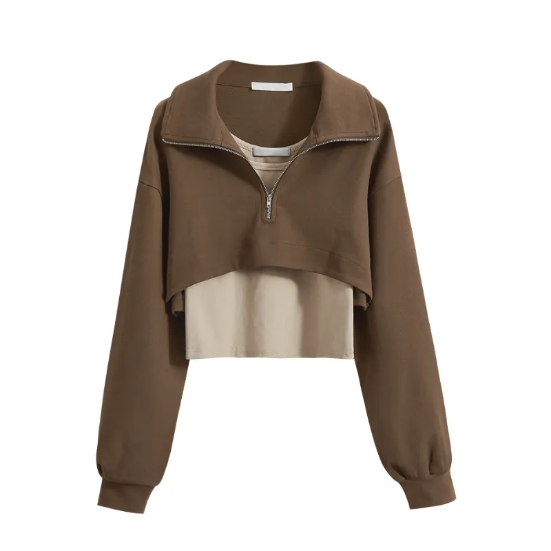 Women's Casual Polo Collar Sweatshirt