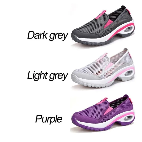 Womens Casual Sport Breathable Mesh Shoes Fashion Air Cushion Non-slip Running Shoes