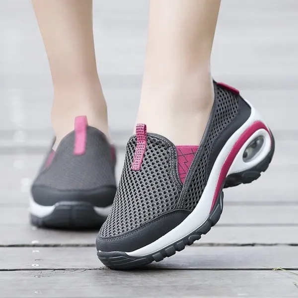 Womens Casual Sport Breathable Mesh Shoes Fashion Air Cushion Non-slip Running Shoes