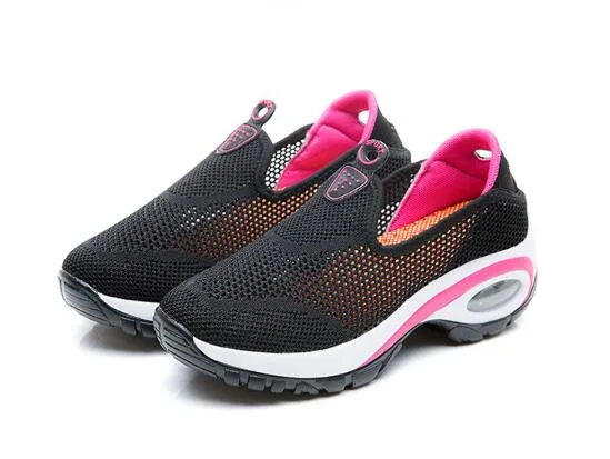 Womens Casual Sport Breathable Mesh Shoes Fashion Air Cushion Non-slip Running Shoes