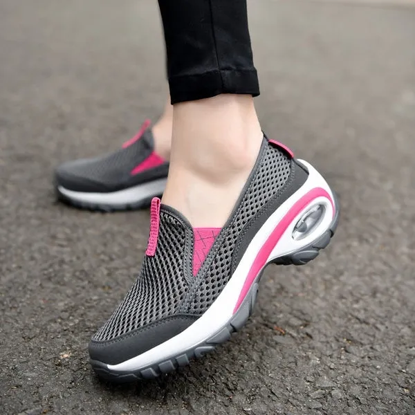 Womens Casual Sport Breathable Mesh Shoes Fashion Air Cushion Non-slip Running Shoes