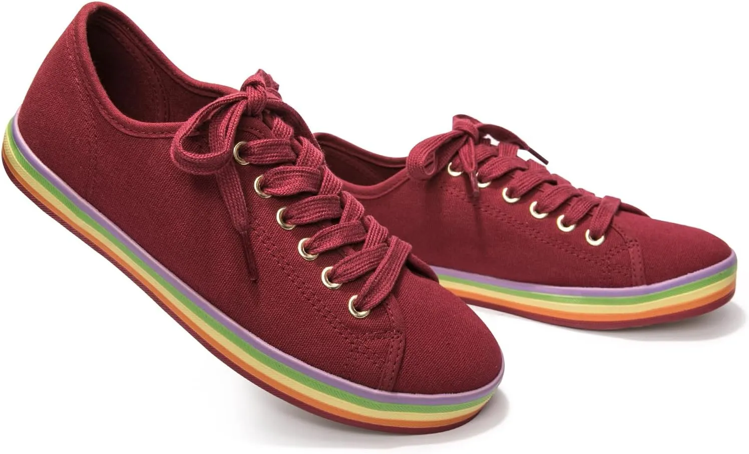 Women's Low Top Canvas Shoes Lace up Casual Comfort Walking Shoes