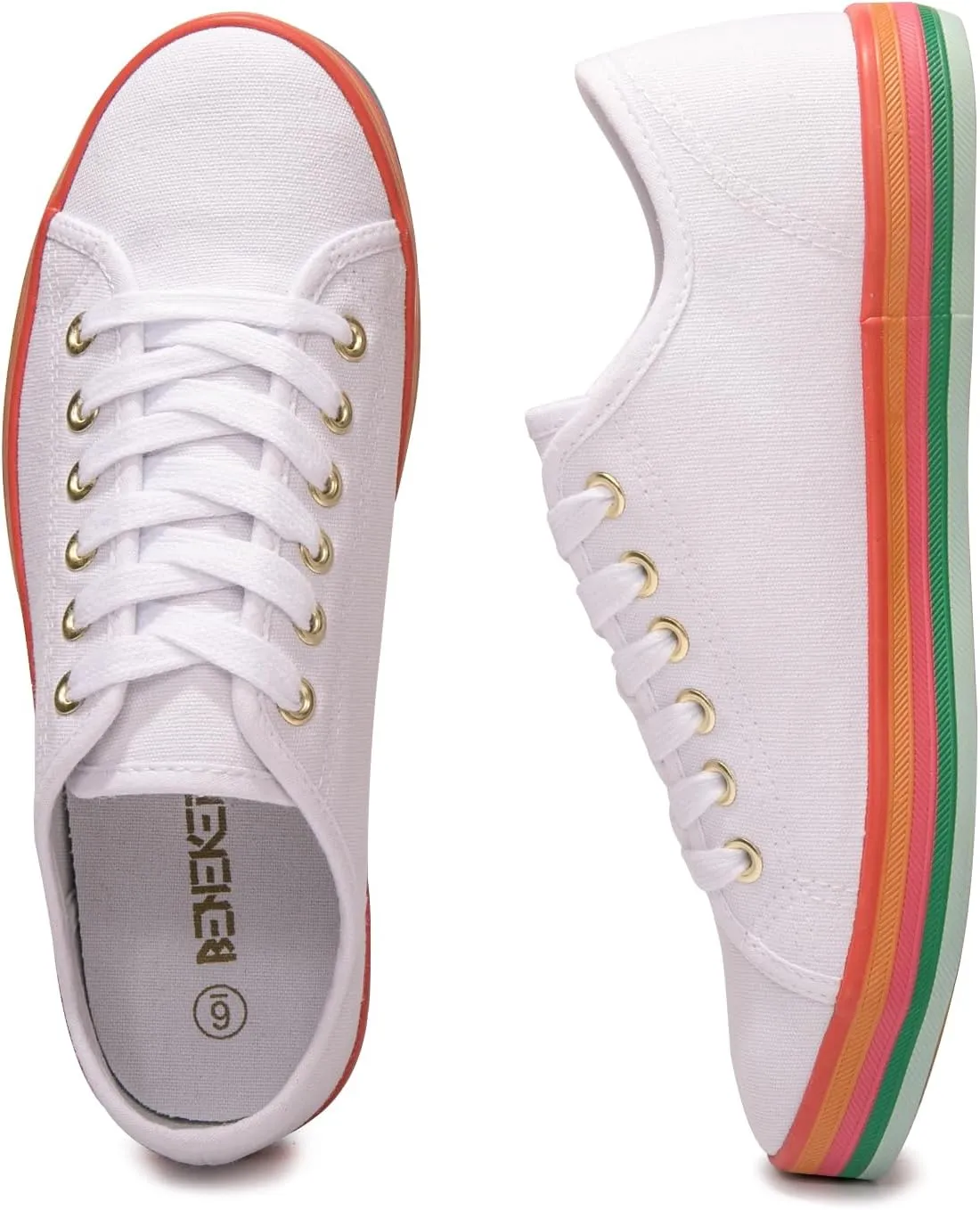 Women's Low Top Canvas Shoes Lace up Casual Comfort Walking Shoes
