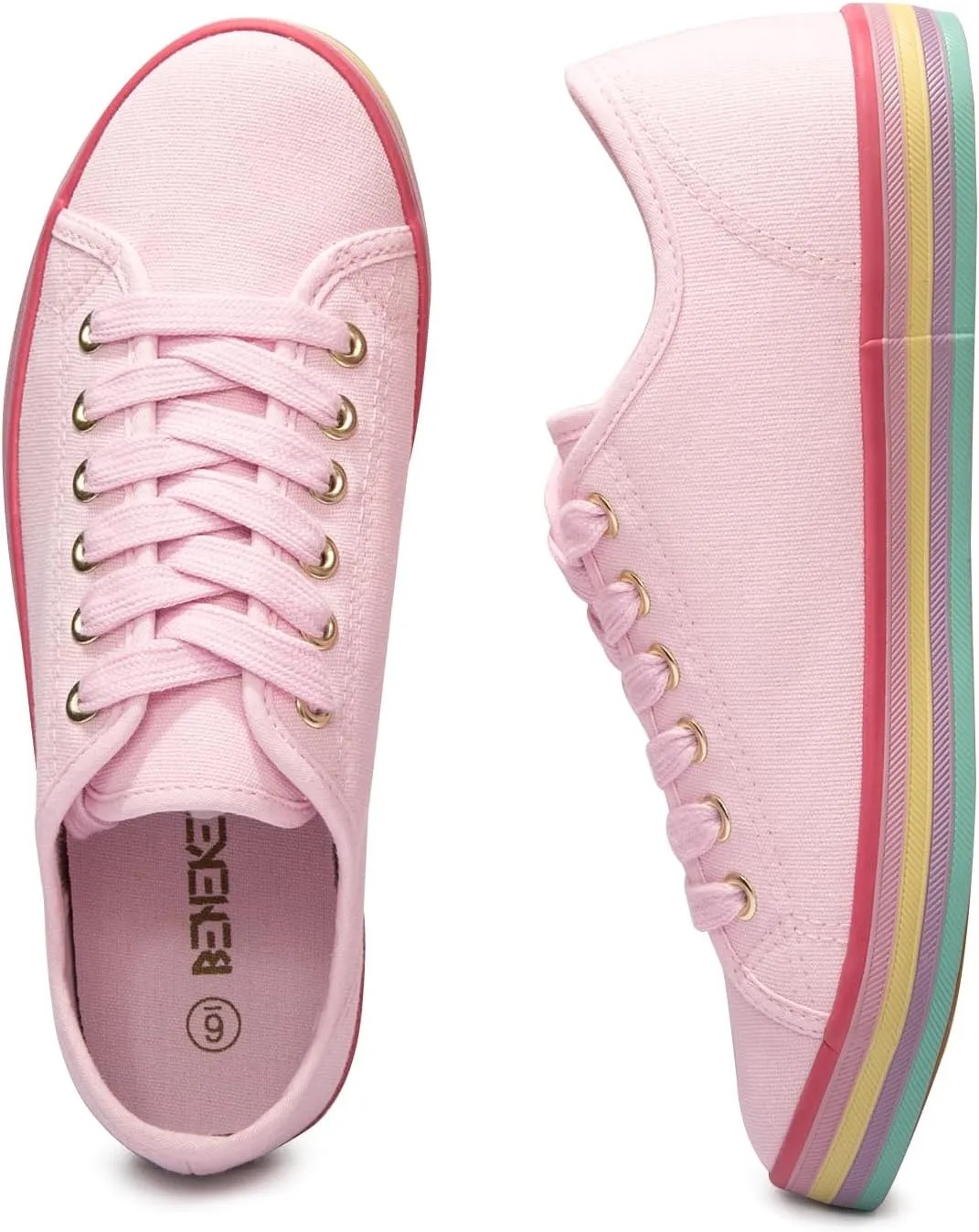 Women's Low Top Canvas Shoes Lace up Casual Comfort Walking Shoes
