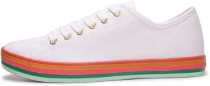 Women's Low Top Canvas Shoes Lace up Casual Comfort Walking Shoes