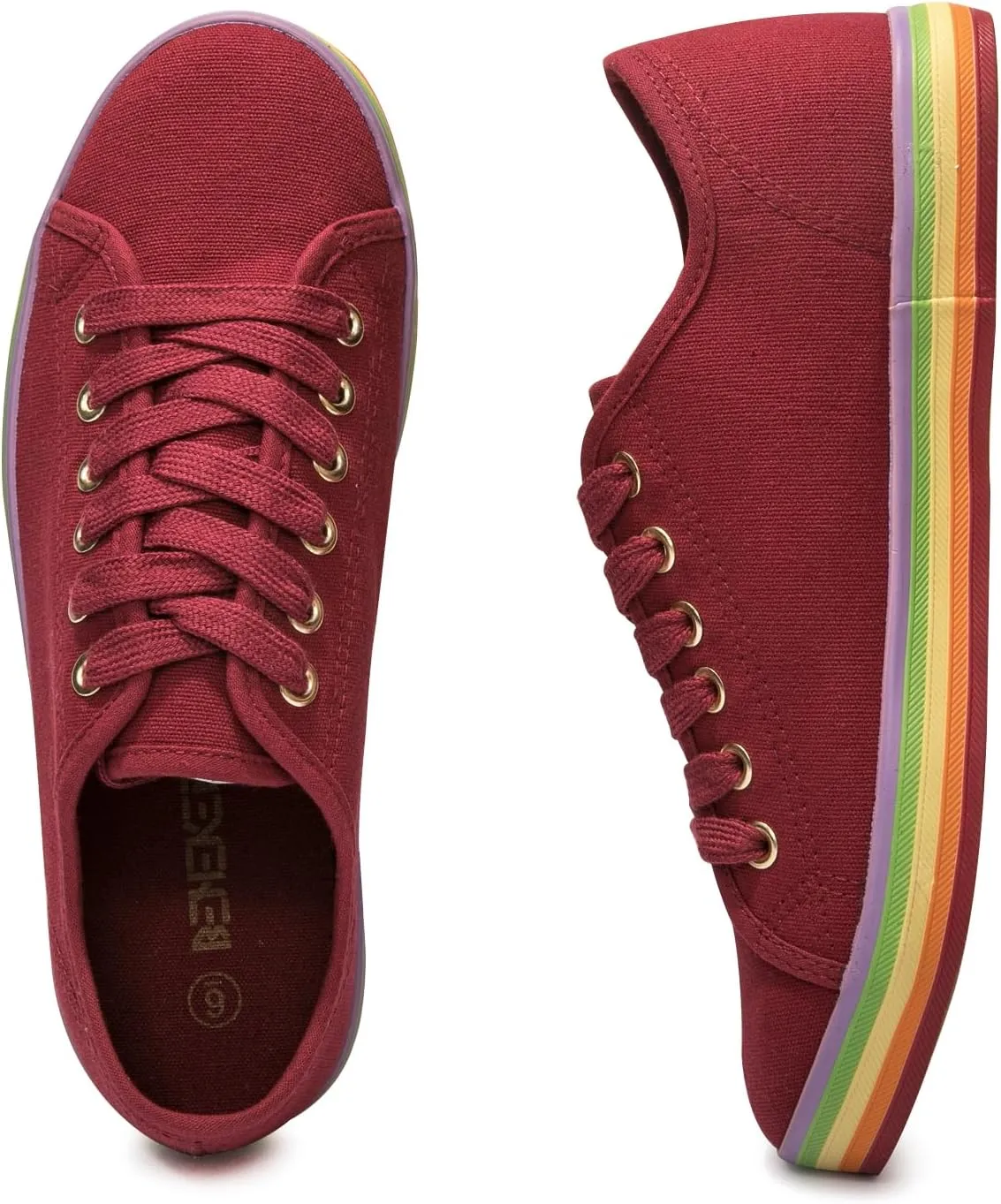 Women's Low Top Canvas Shoes Lace up Casual Comfort Walking Shoes