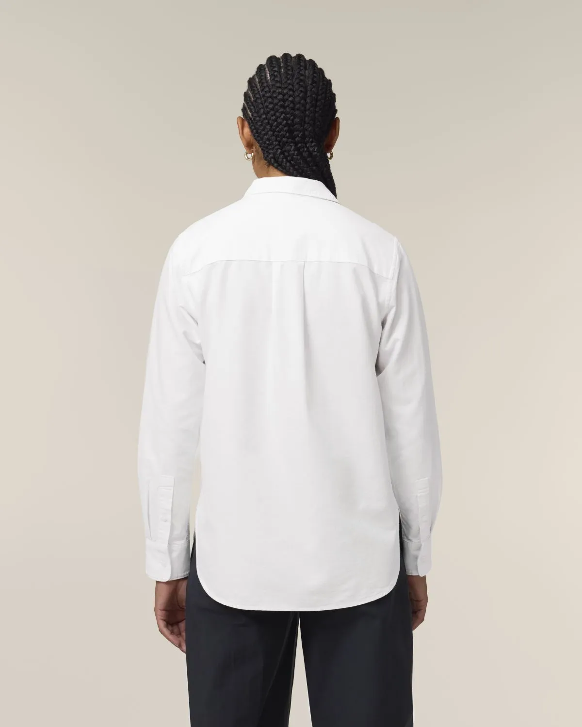 Women's Oxford Shirt | White with Black Swallows