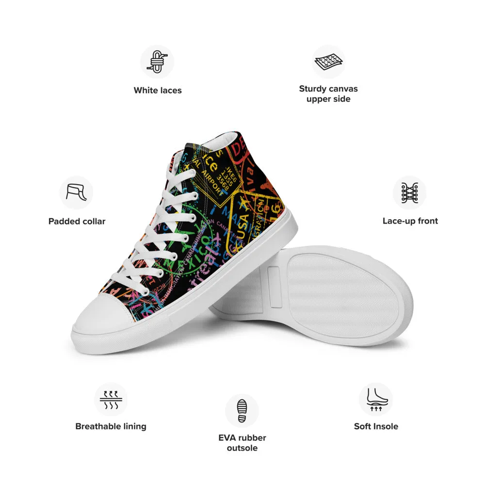 Women's Passport Stamps Shoes (Dark)