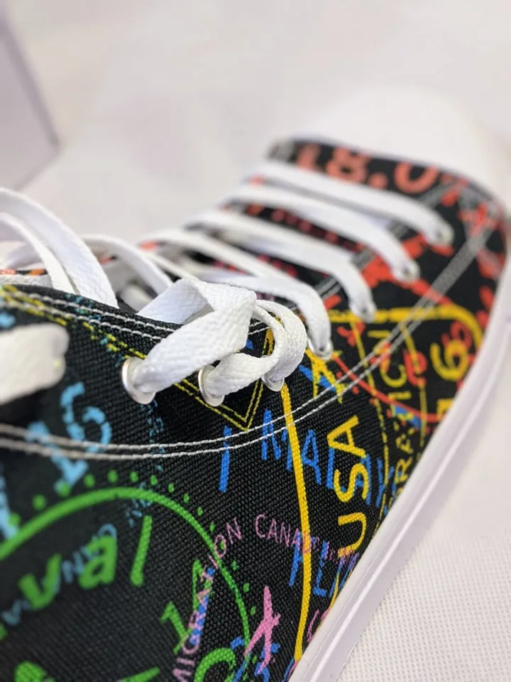 Women's Passport Stamps Shoes (Dark)
