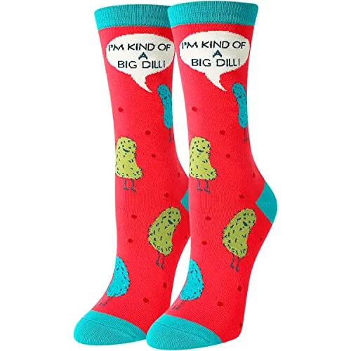 Women's Pickle Socks, Pickle Theme Socks, Pickle Gifts, Thank You Gifts For Women, Pickle Lover Gift, Big Dill Pun Socks, Mothers Day Gifts, Food Socks