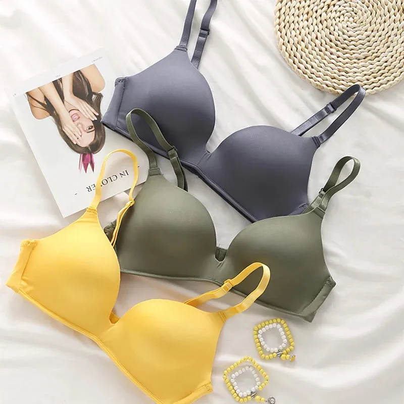 Women's Seamless Bra Sexy Wireless Push-Up Breathable Thin Underwear