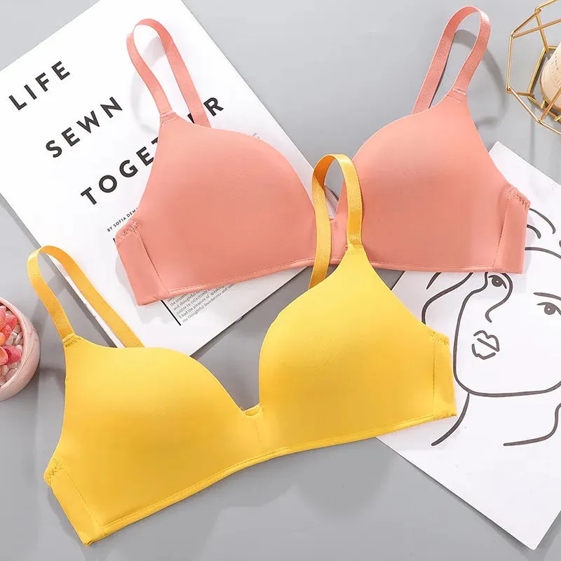 Women's Seamless Bra Sexy Wireless Push-Up Breathable Thin Underwear