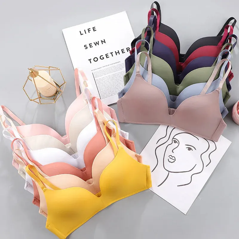Women's Seamless Bra Sexy Wireless Push-Up Breathable Thin Underwear