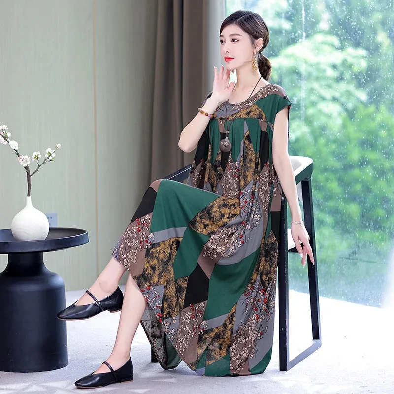 Women's Summer Dress – Loose Fit Cotton Floral Print