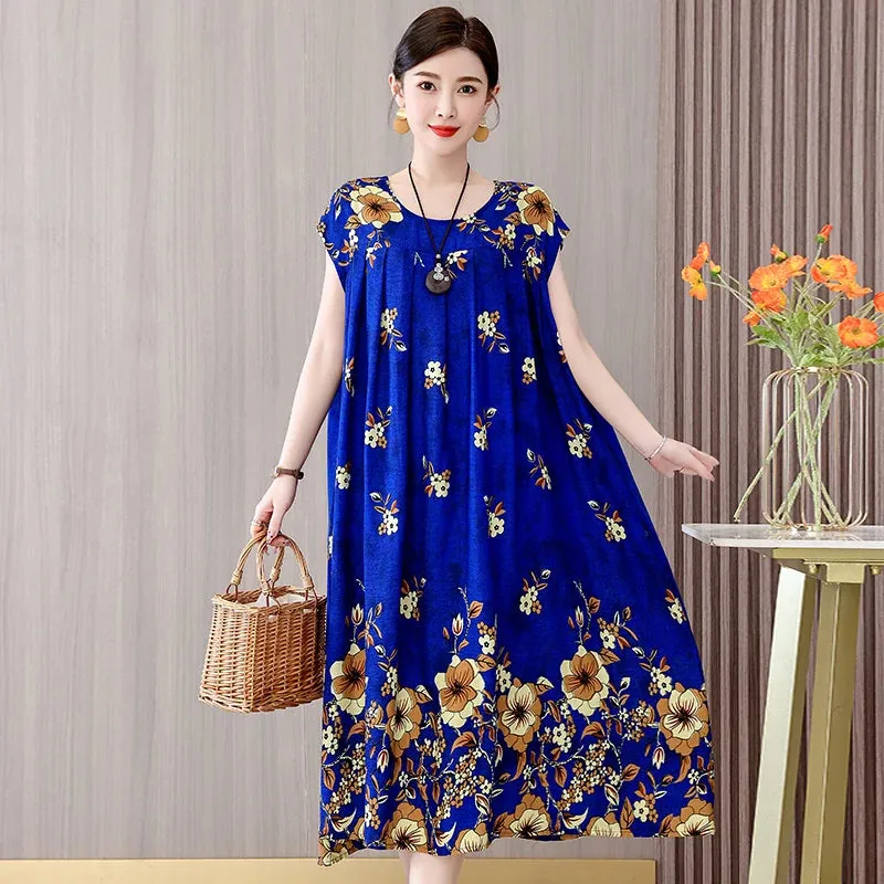 Women's Summer Dress – Loose Fit Cotton Floral Print