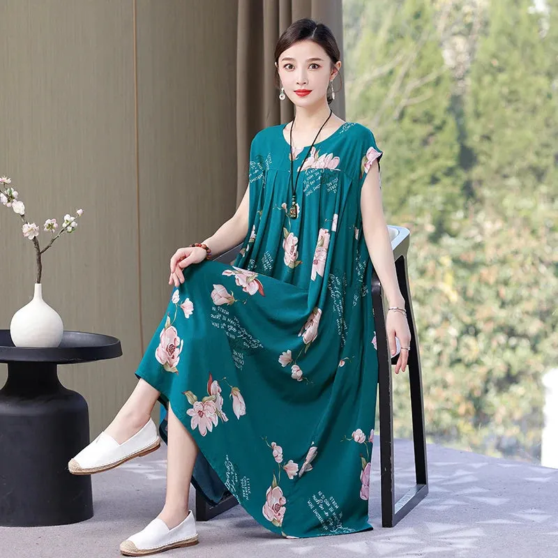 Women's Summer Dress – Loose Fit Cotton Floral Print