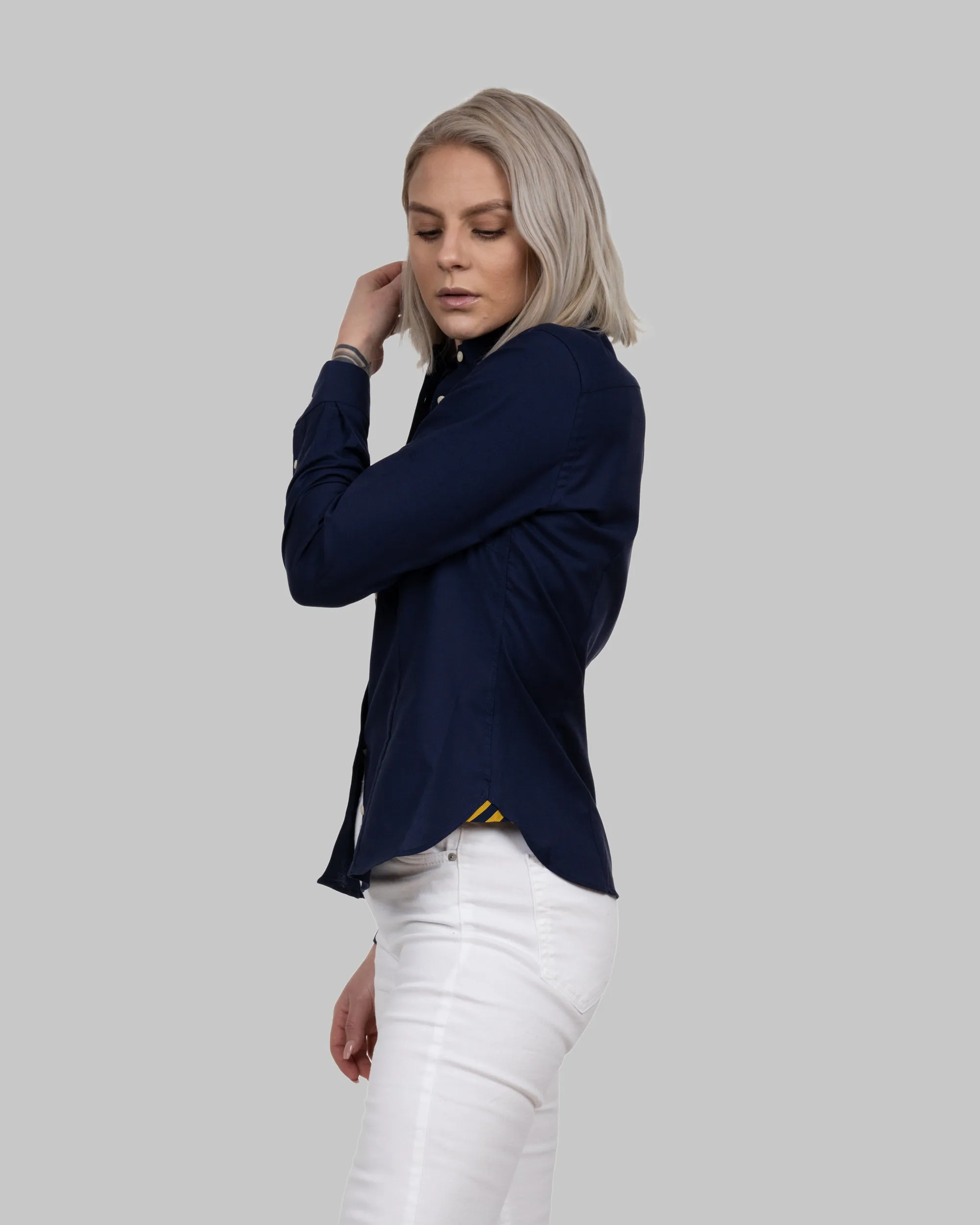 Yellow Bow 54 Navy Woman