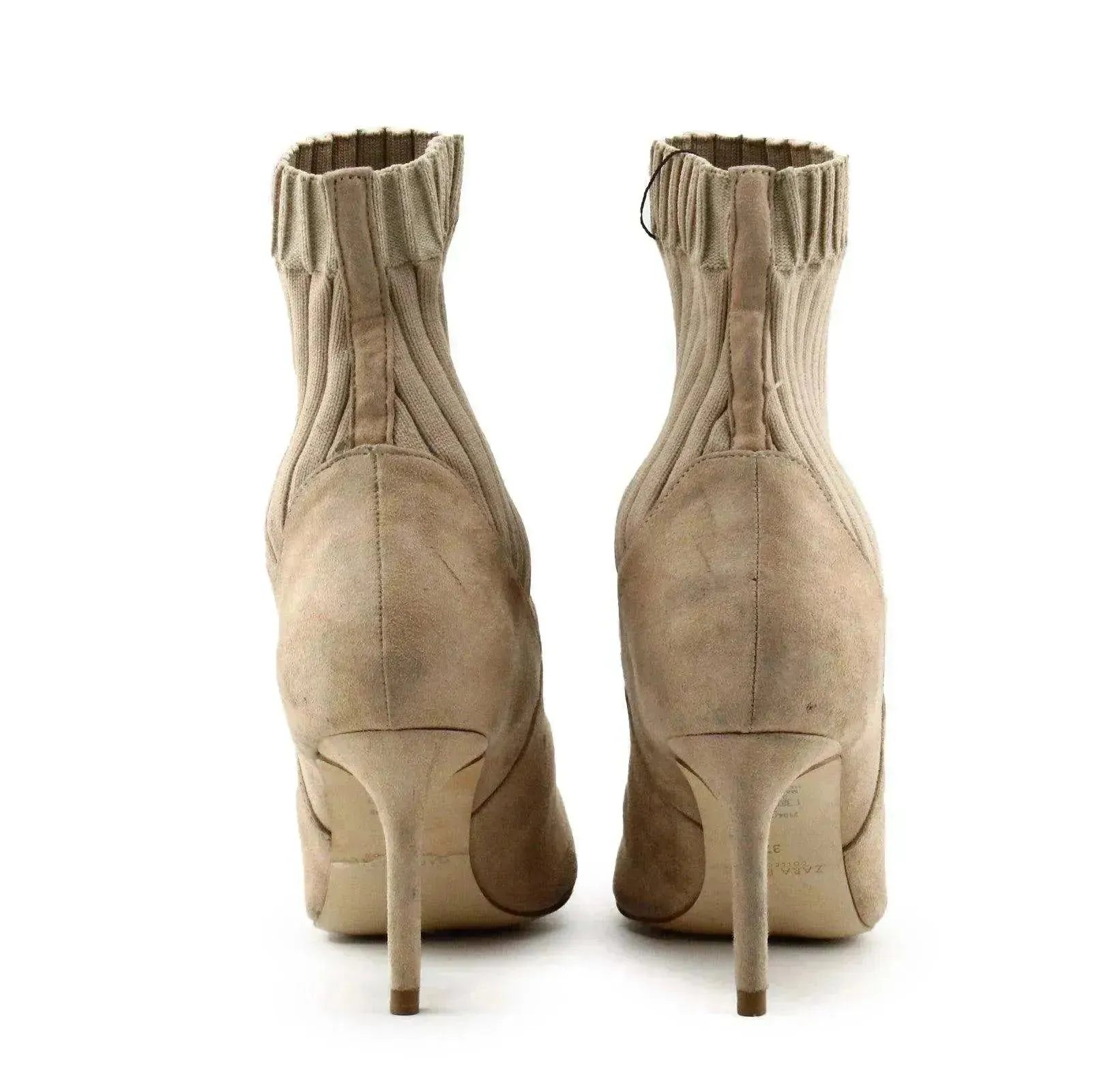 Zara Stilettos Heels Sock Boots | Suede