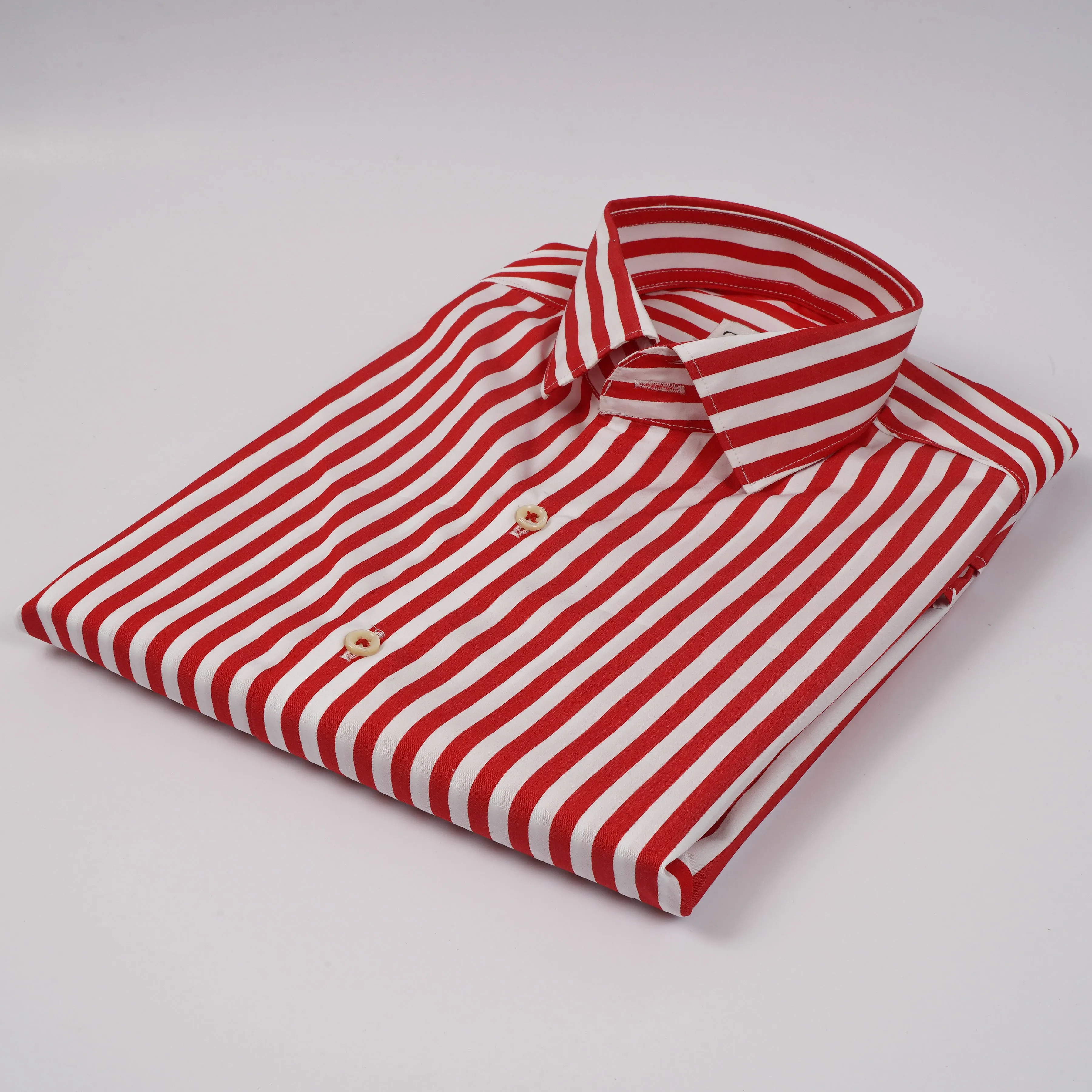 ZR Men Red & White T Stripes Shirt